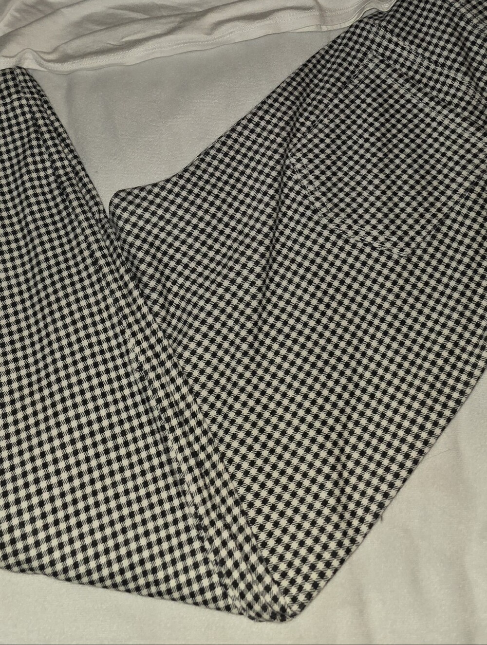 Womens Black & White Gingham Pants - XL